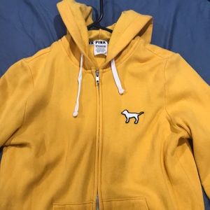 Zip up yellow hoodie